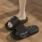 EVA One-Step-On Slippers - All-Season Unisex Design - Black - Size 7(AU7/EU40)