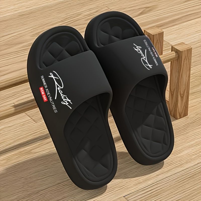 EVA One-Step-On Slippers - All-Season Unisex Design - Black - Size 12(AU12/EU45)