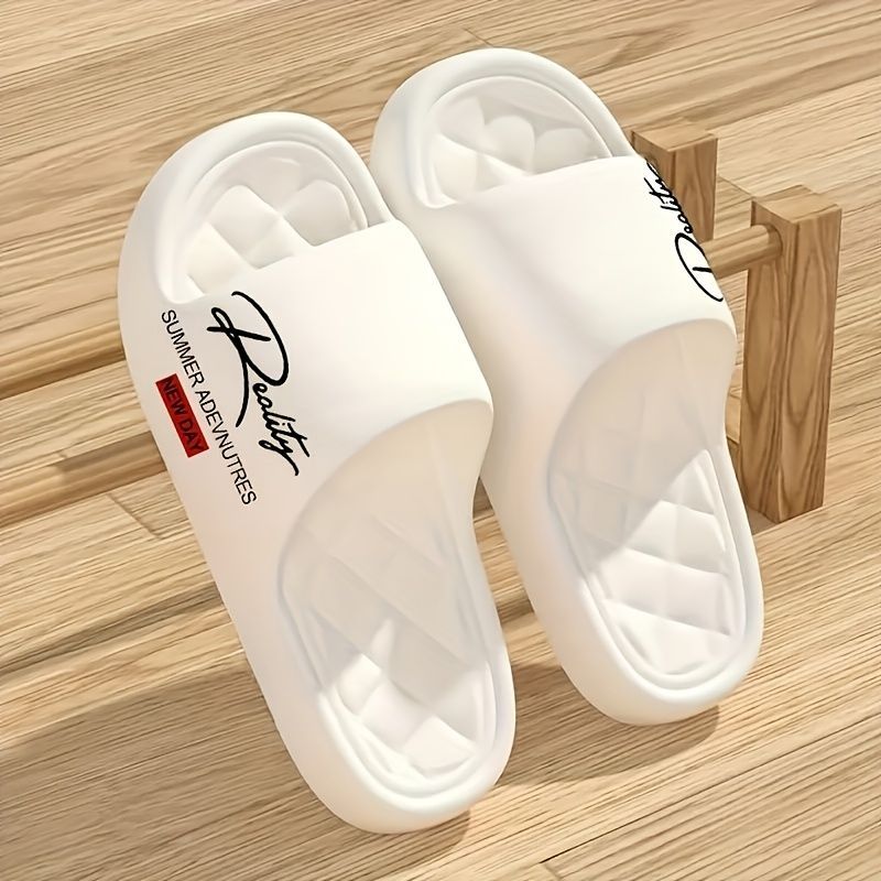 EVA One-Step-On Slippers - All-Season Unisex Design - White - Size 10(AU10/EU43)