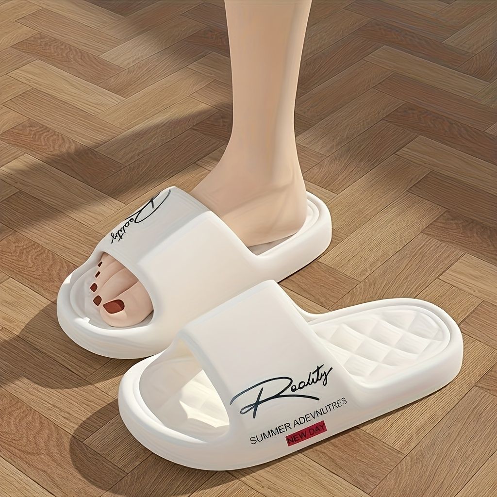 EVA One-Step-On Slippers - All-Season Unisex Design - White - Size 10(AU10/EU43)