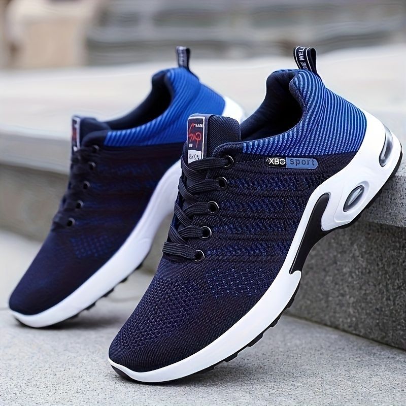Men's Fashion Sneakers with Breathable Mesh and Cushioned Sole - Red - Size 7(AU7/EU40)