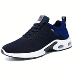 Men's Fashion Sneakers with Breathable Mesh and Cushioned Sole - Red - Size 8(AU8/EU41)