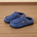 Men's Suede Slippers with Fleece Trim - Brown - Size 12(AU12/EU45)
