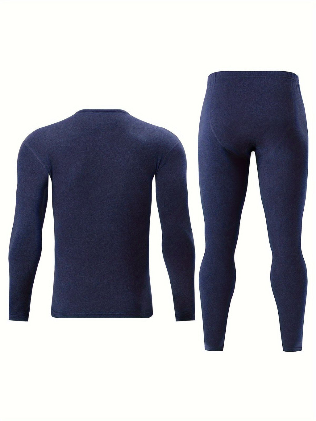 Men's Thermal Underwear Set 2-Piece Long Sleeve Top & High-Waist Pants - Black - Size 2XL(AU 2XL/EU54)