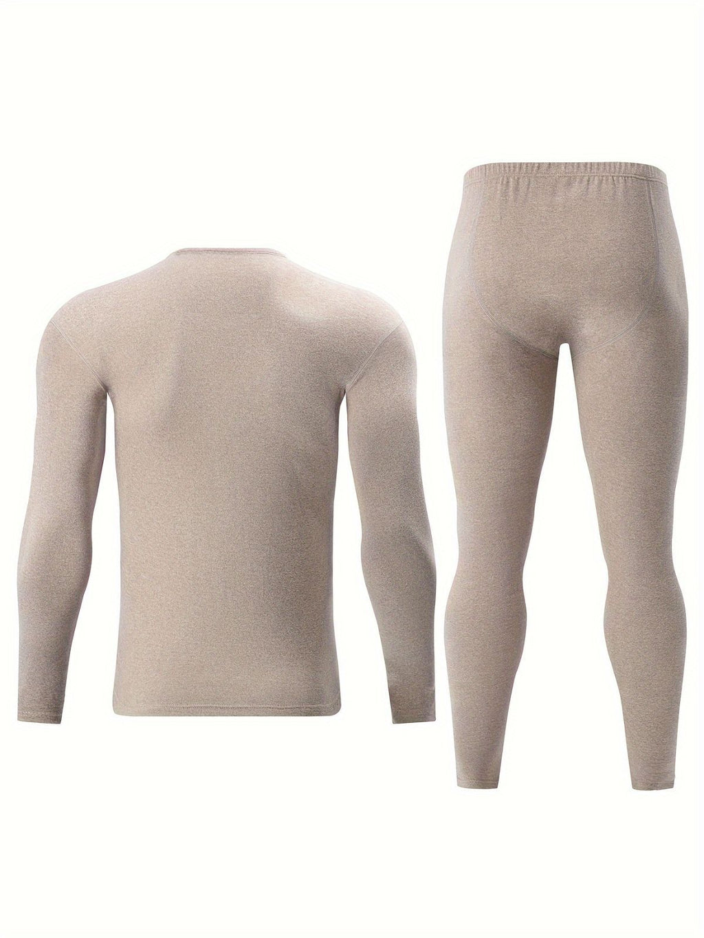 Men's Thermal Underwear Set 2-Piece Long Sleeve Top & High-Waist Pants - Black - Size 2XL(AU 2XL/EU54)