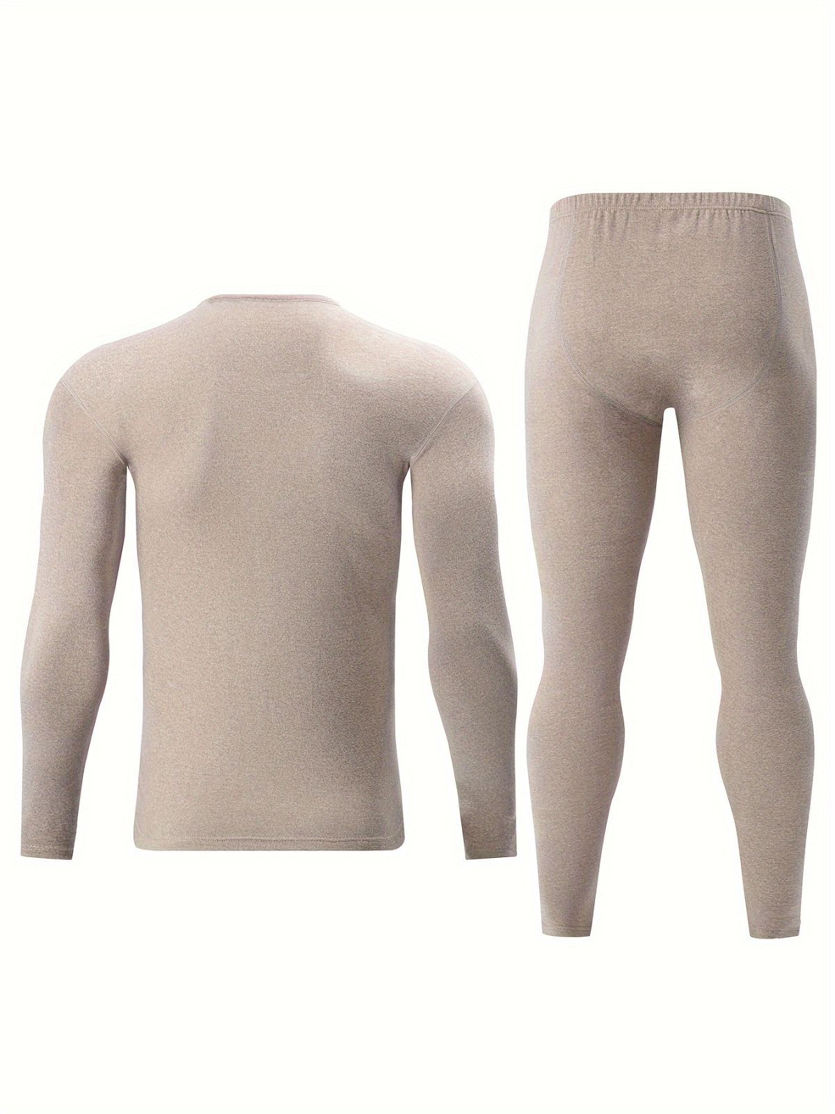 Men's Thermal Underwear Set 2-Piece Long Sleeve Top & High-Waist Pants - Black - Size 2XL(AU 2XL/EU54)