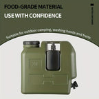 Green 20L Water Container Camping Water Container Outdoor Water Storage Portable