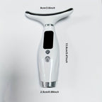 Rechargeable facial and neck skincare device, 7 modes, USB charging, vibration heating massage, ergonomic design, suitable for home use - ideal gift for women, daily skincare assistant, digital display function, skincare tool, must-have for beauty enthusi