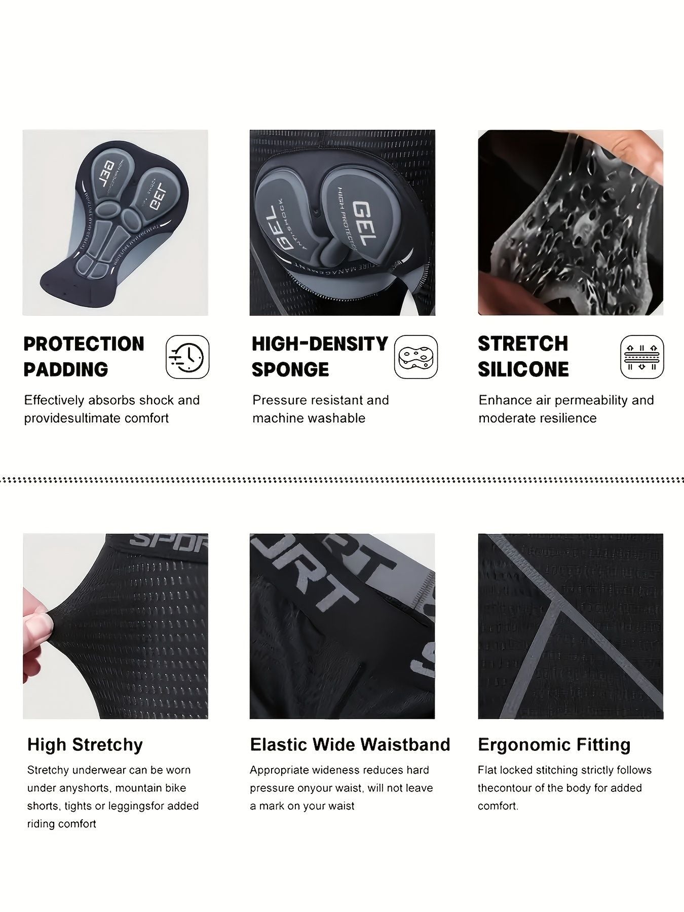 L size men's 5d mesh cycling shorts casual elastic breathable letters elastic waist shorts summer outdoor cycling mountain bike