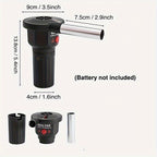 Use the portable battery-powered barbecue fan blower to enhance your outdoor cooking experience. It is ideal for camping, picnics, and charcoal grilling, ensuring efficient airflow for quick and even charcoal ignition.