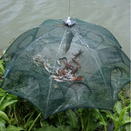 1 piece foldable hexagonal fishing net, various sizes - portable PA nylon net, suitable for mackerel, red crab, crab, etc. - dark green, easy outdoor fishing tool, suitable for Father's Day and holidays, fishing net