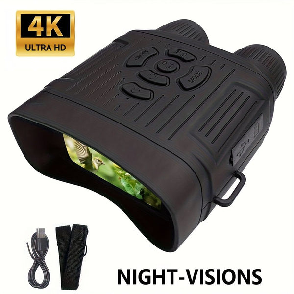 36 megapixel 4K night vision binoculars with infrared function, 7.62 cm high-definition screen, 10x magnification, infrared digital night vision camera can achieve 100% observation in complete darkness, suitable for hunting, farm monitoring, wildlife obse