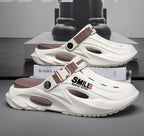 Unisex Clog Sandals Open Toe Slip-On Sandals Soft Sole Walking Shoes Outdoor - Blue - Size 7(AU7/EU40)