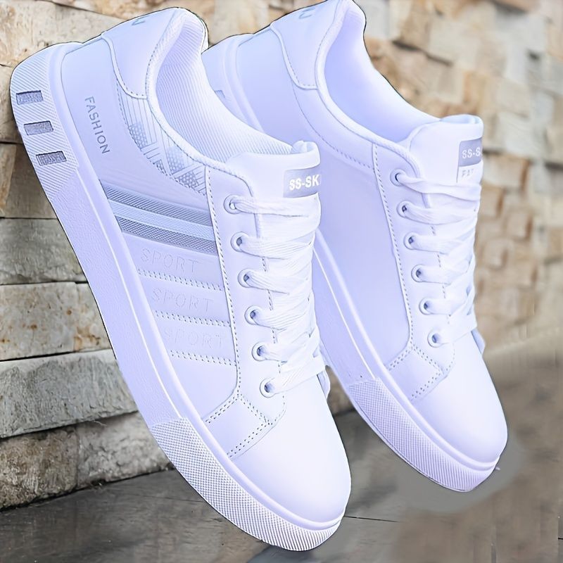 Koonexy Men'S Skate Shoes Low-Top Sneakers Pvc Sole Casual Sneakers Formal - Black - Size 10(AU10/EU43)