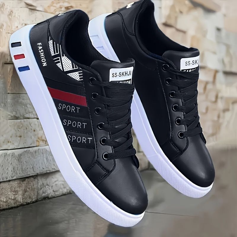 Koonexy Men'S Skate Shoes Low-Top Sneakers Pvc Sole Casual Sneakers Formal - White - Size 9(AU9/EU42)
