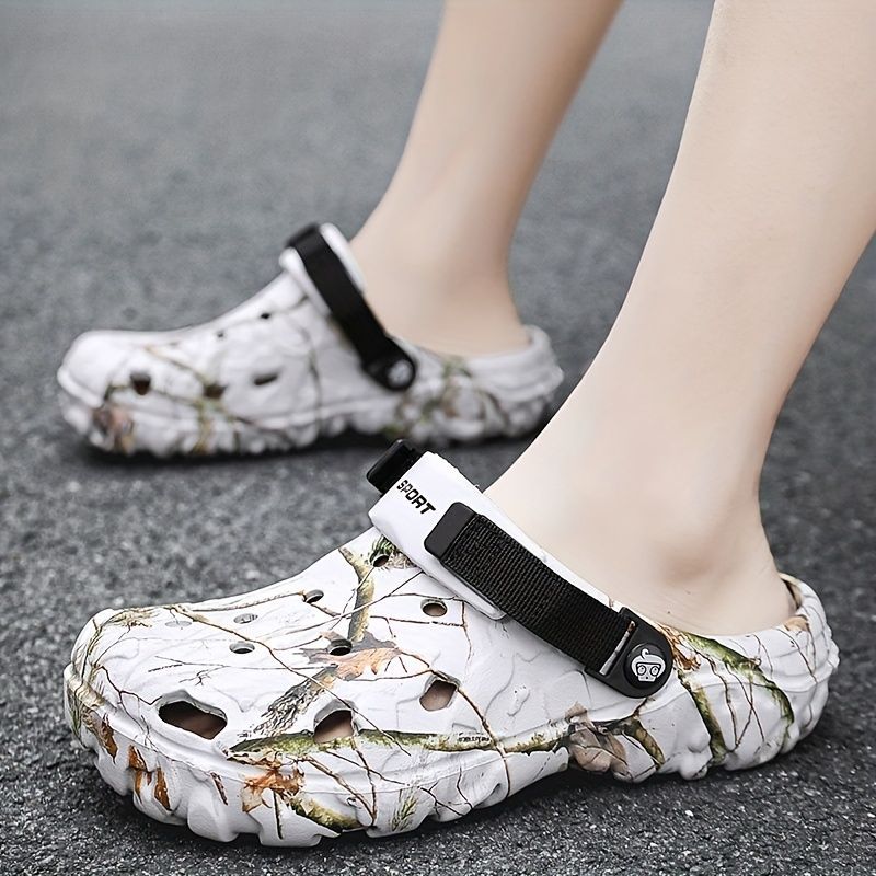Croc-Style Clogs Anti-Slip Shoes Breathable Clogs Lightweight Footwear Fashion - White - Size 13(AU13/EU46)