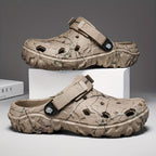 Croc-Style Clogs Anti-Slip Shoes Breathable Clogs Lightweight Footwear Fashion - Khaki - Size 11(AU11/EU44)