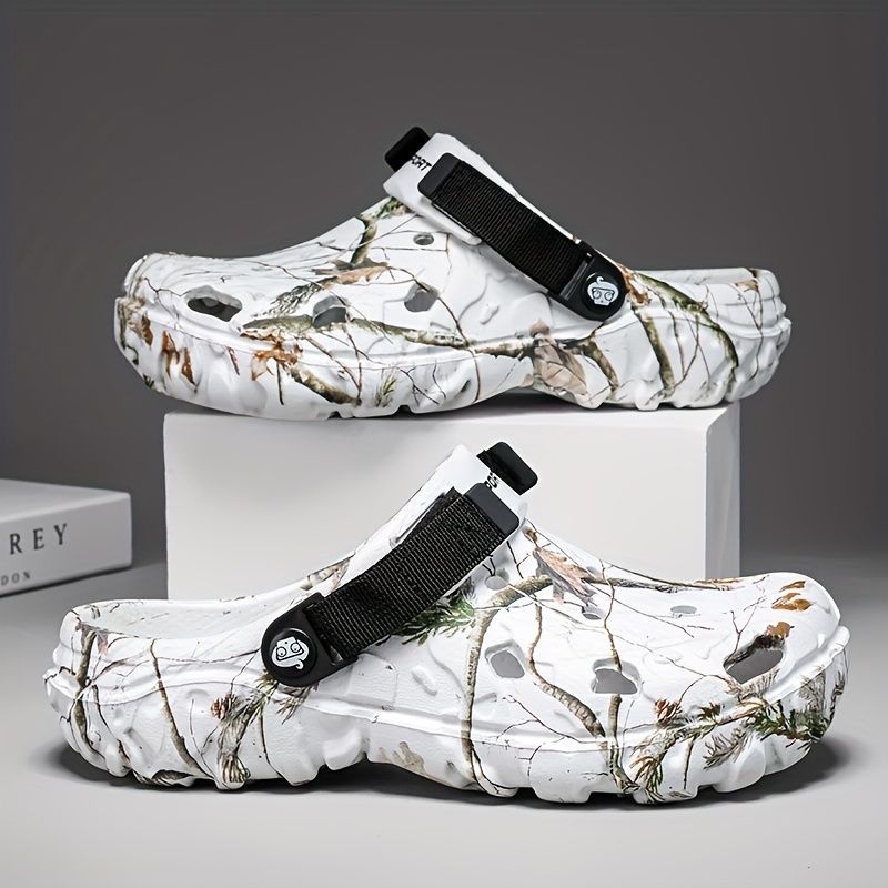 Croc-Style Clogs Anti-Slip Shoes Breathable Clogs Lightweight Footwear Fashion - White - Size 12(AU12/EU45)