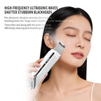 2-in-1 Ultrasonic Skin Scrubber & EMS Massager: Red/Blue Light Therapy for Deep Cleansing, Blackhead Removal & Essence Absorption - Dark Gray - Size 20cm
