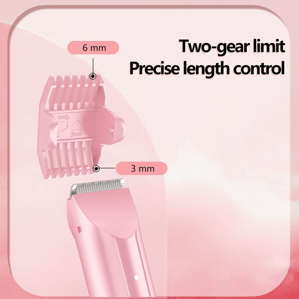 2-in-1 Waterproof Body Trimmer & Shaver – 3mm/6mm Guide, Floating Head, Painless Hair Removal for Women - White - Size 20cm