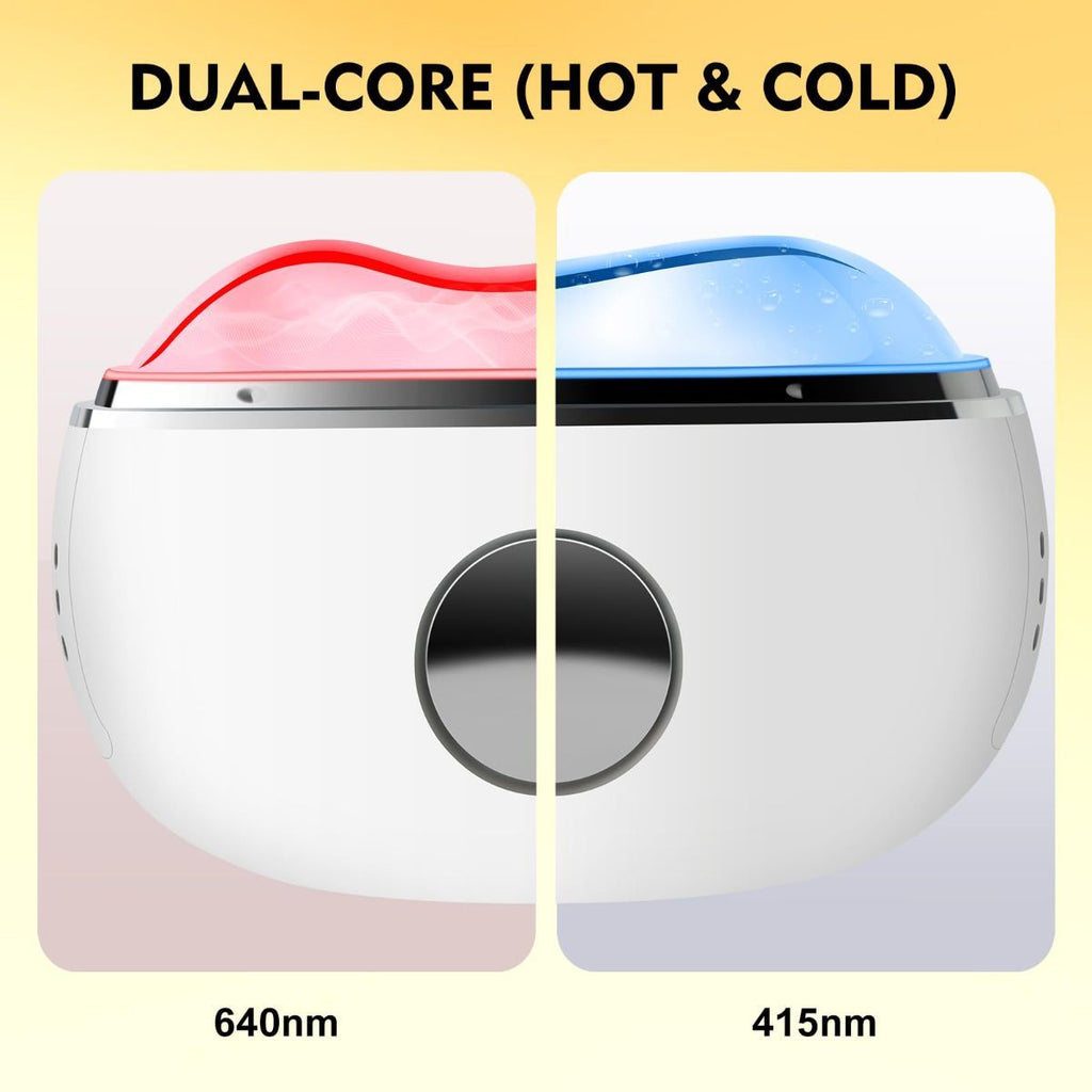 7-in-1 Red Light Facial Massager, Electric Gua Sha 7 Color LED Light Therapy for Face, Hot & Cold Facial Scraping Tool with Vibration, Pulse, Heated Lifting, Ice Roller