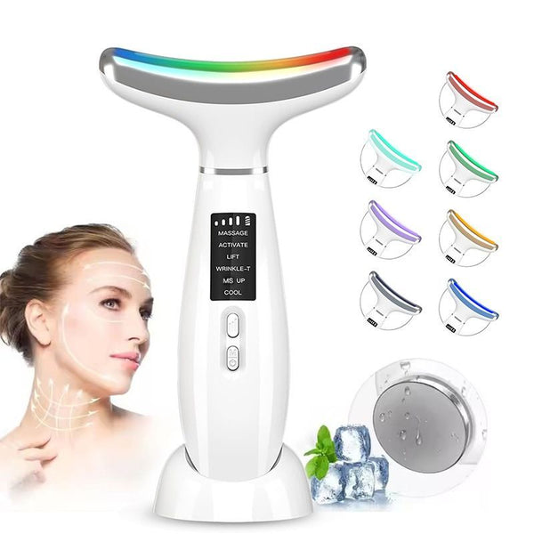Vibrating Facial Massager with Thermals Cold-Hot - White - Size 59mm
