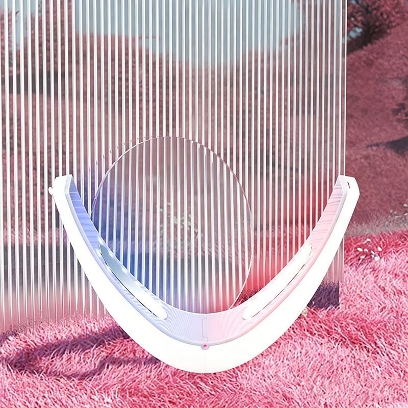 Smart V-Face Beauty Device with Red/Blue Light & Microcurrent - 8 Modes, Adjustable Intensity, Constant Heat Massager for Skin Tightening & Contouring, Wireless Remote Included - Red - Size 200mm
