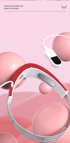Smart V-Face Beauty Device with Red/Blue Light & Microcurrent - 8 Modes, Adjustable Intensity, Constant Heat Massager for Skin Tightening & Contouring, Wireless Remote Included - Red - Size 200mm