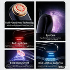At-Home Facial Massager Beauty Device, 4-in-1 Microcurrent Face Lifting Tool with Red Light Therapy, Eye Care & Serum Infusion, Portable Skin Tightening Machine