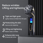 Facial Massager Device – Skin Care Tool for Anti-Aging– Face Lifting & Toning Massager for Hydration & Radiance – Home Spa for Women (Black)