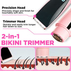 2-in-1 Bikini Trimmer for Women High Power Epilators Hair Removal Waterproof Electric Razors Women's Electric Razor Pubic Hair Trimmer Shaver for Women for Ladies Pubic, Face, Underarms, Legs