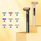 LED Facial Wand Neck Massager Red Light Therapy Beauty Device Skincare Tool - Beige - Size 167mm