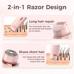 Bikini Trimmer for Women, 2 in 1 Electric Razors for Women, IPX7 Waterproof, USB Rechargeable Wet and Dry Shaver, Suitable for Hair Removal All Over The Body