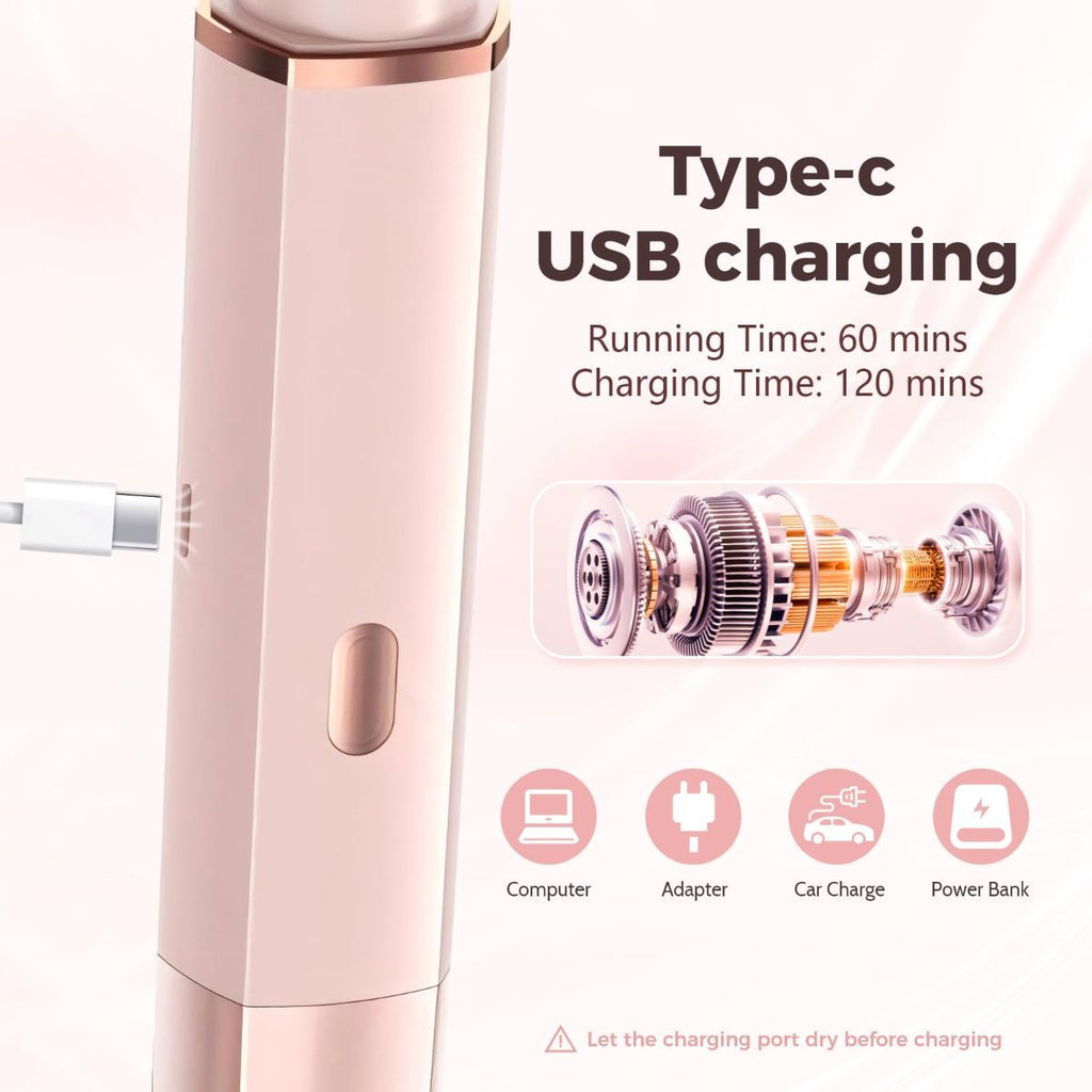 Bikini Trimmer for Women, 2 in 1 Electric Razors for Women, IPX7 Waterproof, USB Rechargeable Wet and Dry Shaver, Suitable for Hair Removal All Over The Body