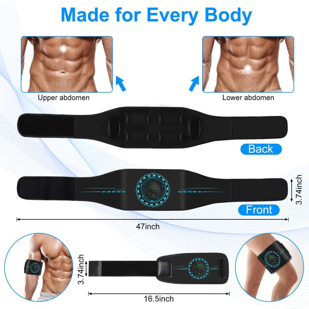 ABS Stimulator Muscle Toner, AB Machine for Abdomen/Arm/Leg, Muscle Stimulator for Muscle Growth, Ab Toning Belt Muscle Stimulator for Men and Women 3 Pack