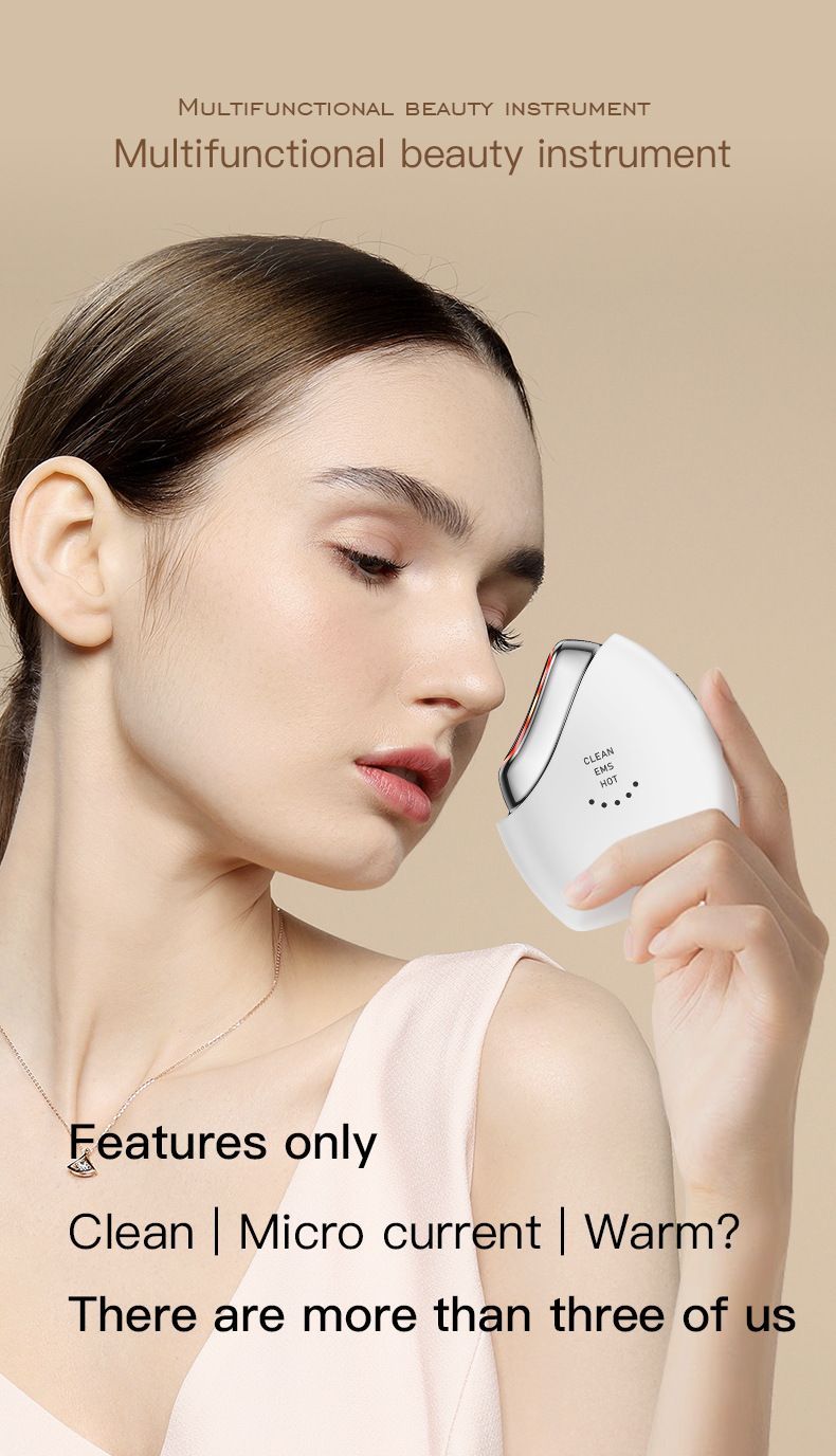 Rechargeable Facial Massager Smart Color Light Facial Toning Hot