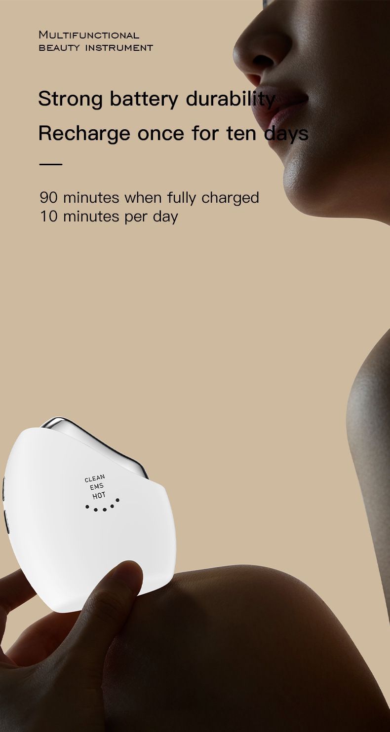 Rechargeable Facial Massager Smart Color Light Facial Toning Hot
