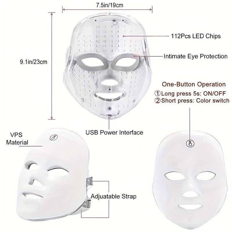 LED Facial Mask Skin Rejuvenation Anti-Aging LED Therapy Skincare Device