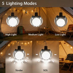 Solar Bulb Light LED Light Solar Panel Lithium Batteries 5 Working Modes USB
