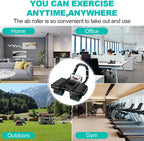 Automatic Rebound Ab Roller with Six-Point Elbow Support & Phone Holder for Home Gym Core Workout (Black)