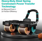 Automatic Rebound Ab Roller with Six-Point Elbow Support & Phone Holder for Home Gym Core Workout (Black)