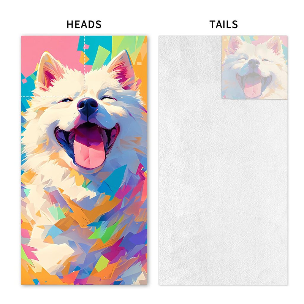 Dual-Function Foldable Beach Towel with Built-in Backpack – Soft Microfiber Towel & Compact Carry Bag in One, 55-Inch Large Size for Swimming, Travel, Picnic (Dog,Colorful)
