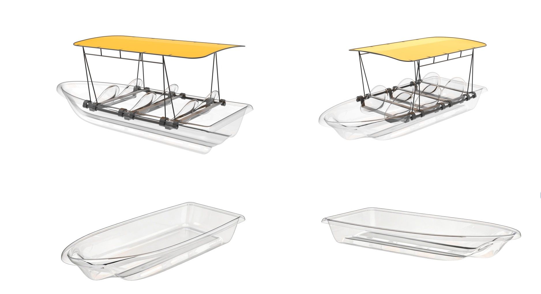 3.7m (5-Person) Smart Electric Power Transparent Boat