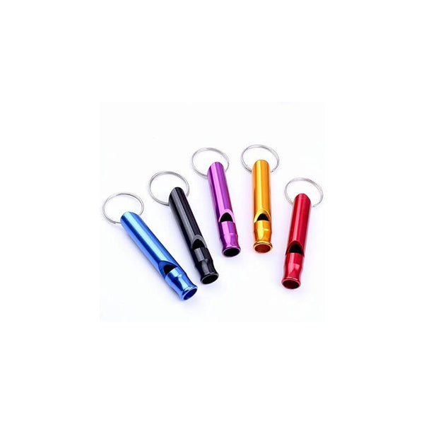 5-pack Aluminum First Aid Whistle with Keychain for Sports, Hiking, Camping, Climbing
