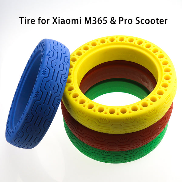 For Xiaomi electric scooter color solid tire multi-color honeycomb tire hollow airless tire M365 explosion-proof solid tire green