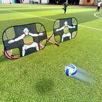 Foldable Nylon Football Goal for Kids and Adults, Football Goal for Playground, Garden, Indoor and Outdoor Red