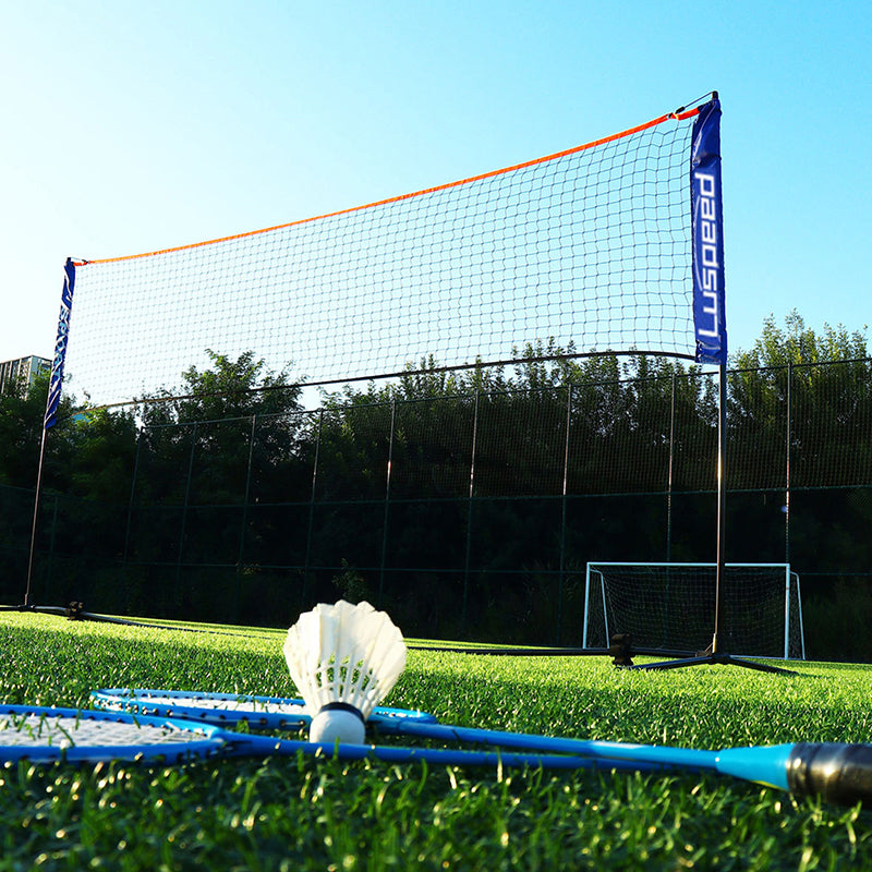 Portable Foldable Standard Professional Badminton Net Indoor Outdoor White 5.1m
