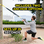 Pro Suspension Trainer Straps | Commercial-Grade Nylon | Adjustable | Full-Body Home Gym with Door Anchor & Carry Bag | Portable Fitness for Home, Gym & Travel