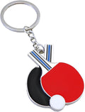 Table Tennis Racket Keychain Sports Key Holder Bag Ornament