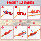 Rope Adjuster, 16pcs Aluminum Rope Tensioner, Tent Wind Rope Buckle, Rope Tensioner for Camping Hiking Backpacking Picnic Outdoor Tent Accessories 16 Pieces - Red Opening
